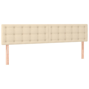 vidaXL LED Headboard Cream 180x5x78/88 cm Fabric