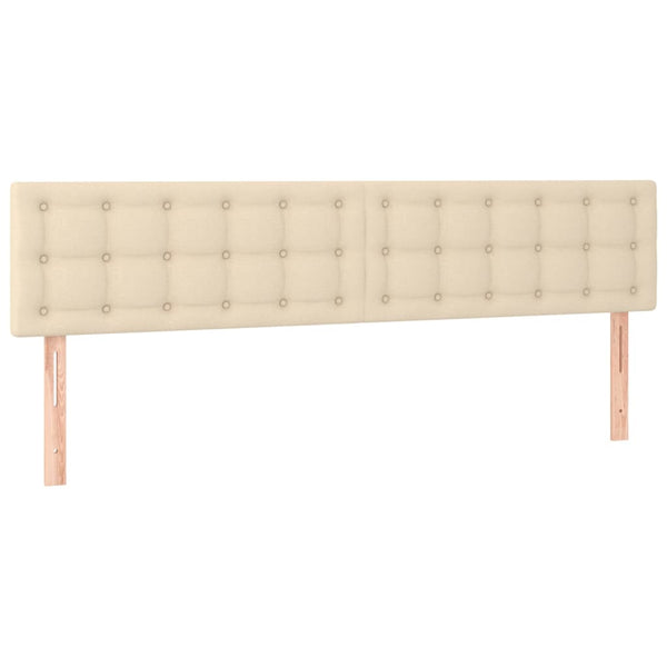 vidaXL LED Headboard Cream 180x5x78/88 cm Fabric