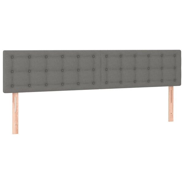 vidaXL LED Headboard Dark Grey 200x5x78/88 cm Fabric