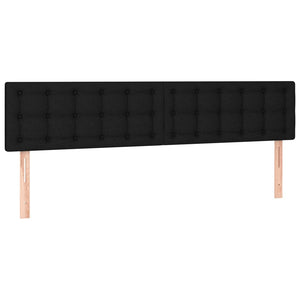 vidaXL LED Headboard Black 200x5x78/88 cm Fabric
