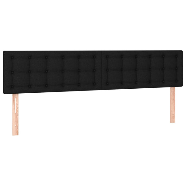 vidaXL LED Headboard Black 200x5x78/88 cm Fabric
