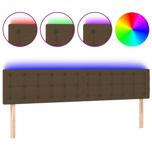 vidaXL LED Headboard Dark Brown 200x5x78/88 cm Fabric