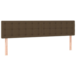 vidaXL LED Headboard Dark Brown 200x5x78/88 cm Fabric