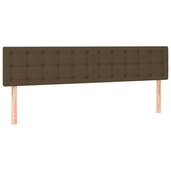 vidaXL LED Headboard Dark Brown 200x5x78/88 cm Fabric