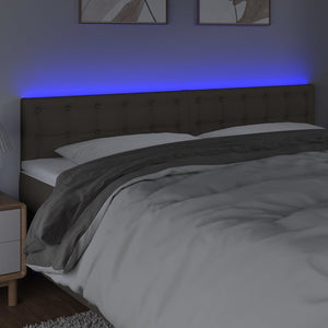 vidaXL LED Headboard Taupe 200x5x78/88 cm Fabric
