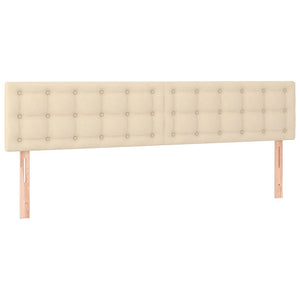 vidaXL LED Headboard Cream 200x5x78/88 cm Fabric