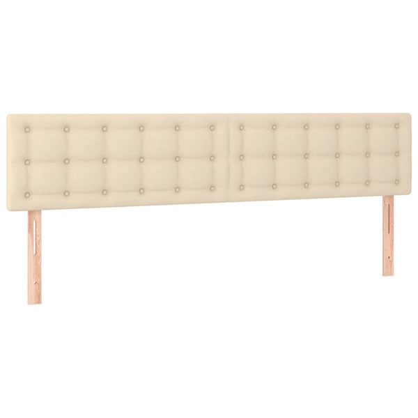 vidaXL LED Headboard Cream 200x5x78/88 cm Fabric