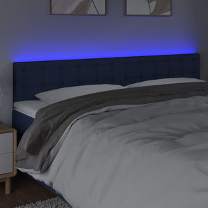 vidaXL LED Headboard Blue 200x5x78/88 cm Fabric