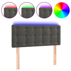 vidaXL LED Headboard Dark Grey 80x5x78/88 cm Velvet