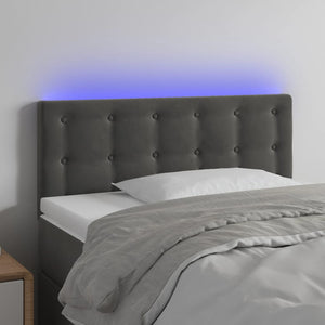 vidaXL LED Headboard Dark Grey 80x5x78/88 cm Velvet