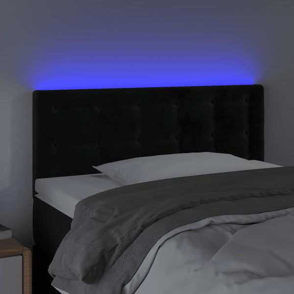 vidaXL LED Headboard Black 80x5x78/88 cm Velvet