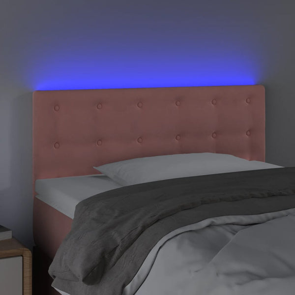 vidaXL LED Headboard Pink 80x5x78/88 cm Velvet