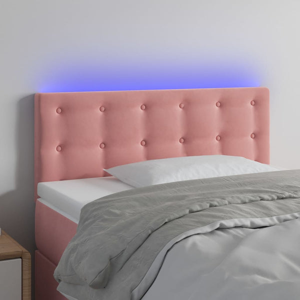 vidaXL LED Headboard Pink 80x5x78/88 cm Velvet
