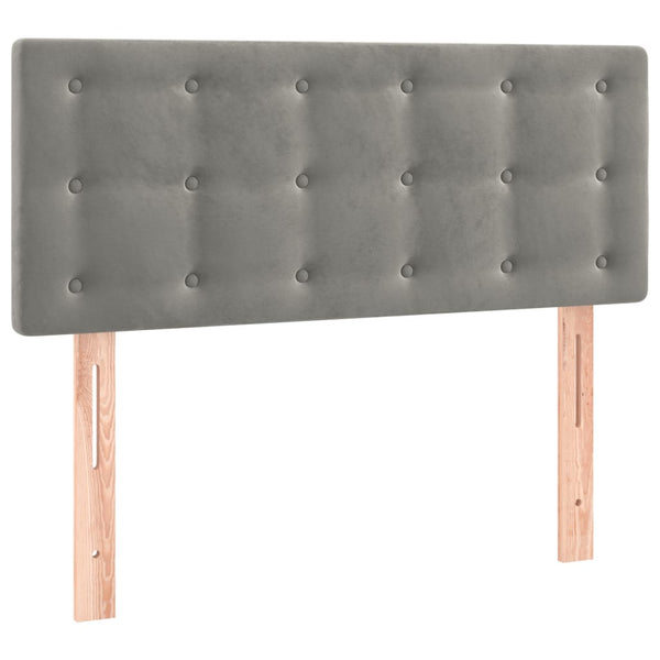 vidaXL LED Headboard Light Gray 90x5x78/88 cm Velvet