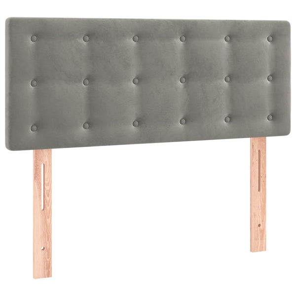 vidaXL LED Headboard Light Grey 100x5x78/88 cm Velvet