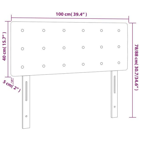 vidaXL LED Headboard Light Grey 100x5x78/88 cm Velvet