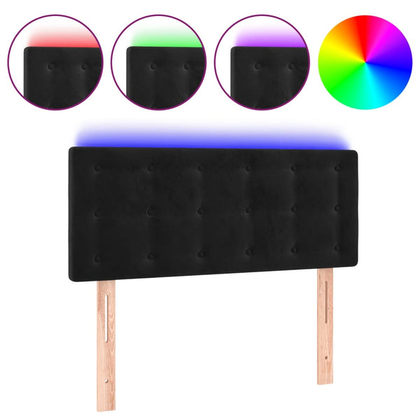 vidaXL LED Headboard Black 100x5x78/88 cm Velvet