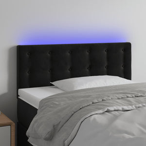 vidaXL LED Headboard Black 100x5x78/88 cm Velvet