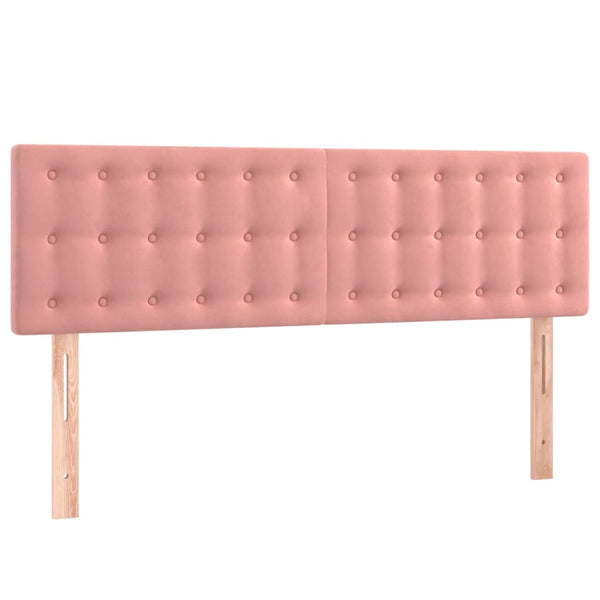 vidaXL LED Headboard Pink 144x5x78/88 cm Velvet