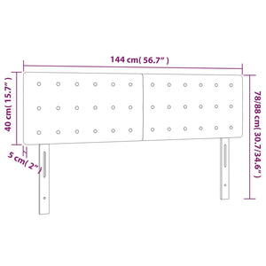 vidaXL LED Headboard Pink 144x5x78/88 cm Velvet