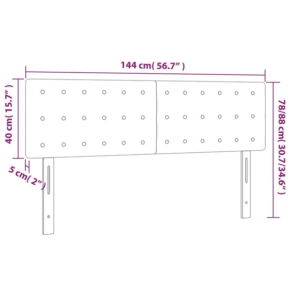 vidaXL LED Headboard Pink 144x5x78/88 cm Velvet