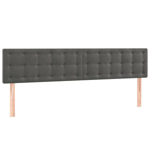 vidaXL LED Headboard Dark Grey 180x5x78/88 cm Velvet