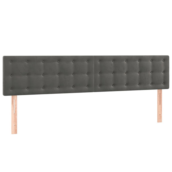 vidaXL LED Headboard Dark Grey 180x5x78/88 cm Velvet