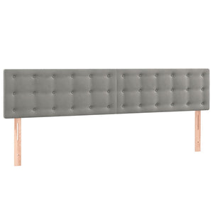 vidaXL LED Headboard Light Grey 200x5x78/88 cm Velvet