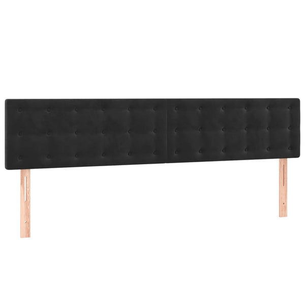 vidaXL LED Headboard Black 200x5x78/88 cm Velvet