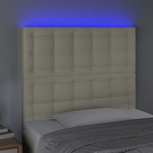 LED Kopfteil Creme 80x5x118/128 cm Kunstleder