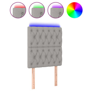 vidaXL LED Headboard Light Grey 80x7x118/128 cm Fabric