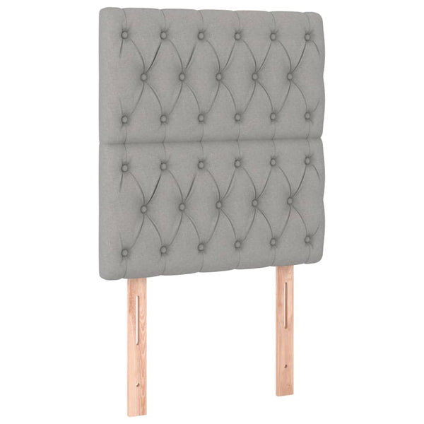 vidaXL LED Headboard Light Grey 80x7x118/128 cm Fabric