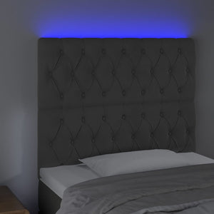 vidaXL LED Headboard Dark Gray 100x7x118/128 cm Velvet
