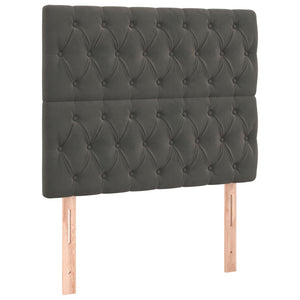 vidaXL LED Headboard Dark Gray 100x7x118/128 cm Velvet