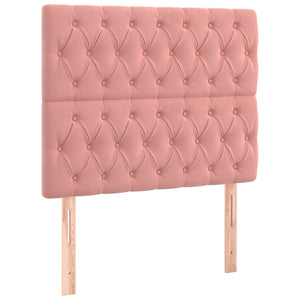 vidaXL LED Headboard Pink 100x7x118/128 cm Velvet
