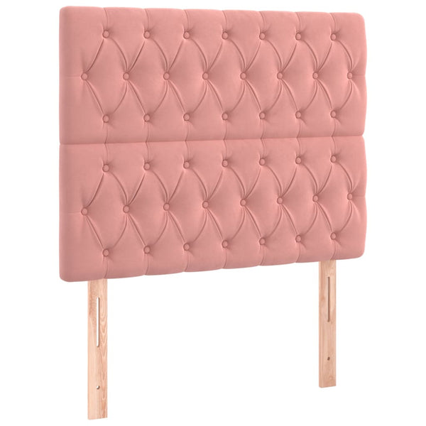 vidaXL LED Headboard Pink 100x7x118/128 cm Velvet