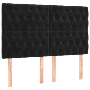 vidaXL LED Headboard Black 144x7x118/128 cm Velvet