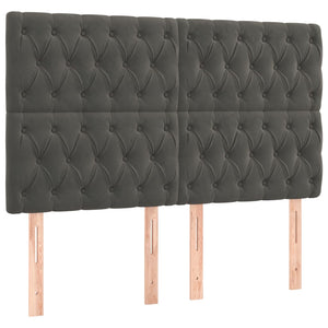vidaXL LED Headboard Dark Grey 160x7x118/128 cm Velvet