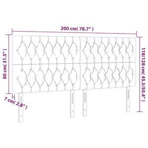 vidaXL LED Headboard Pink 200x7x118/128 cm Velvet