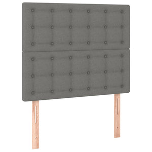 vidaXL LED Headboard Dark Grey 80x5x118/128 cm Fabric