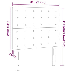 vidaXL LED Headboard Dark Grey 80x5x118/128 cm Fabric