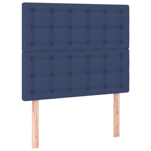 vidaXL LED Headboard Blue 80x5x118/128 cm Fabric