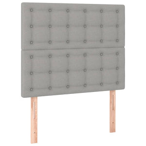 vidaXL LED Headboard Light Gray 90x5x118/128 cm Fabric