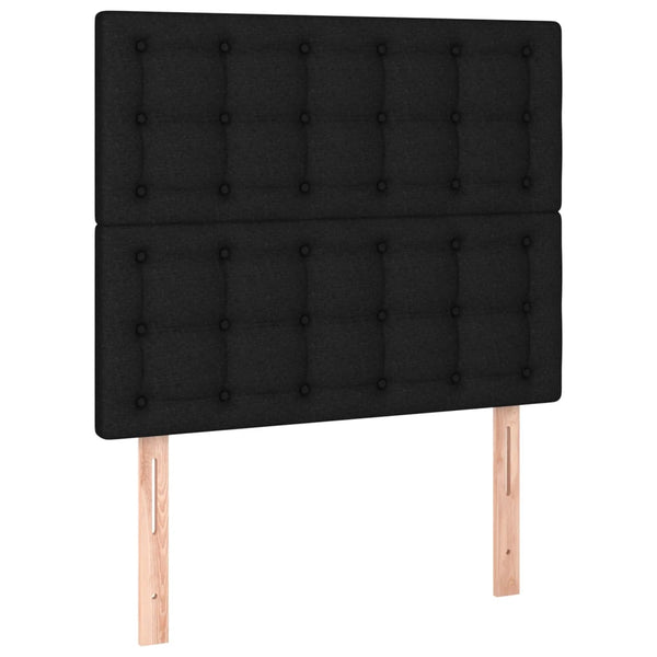 vidaXL LED Headboard Black 90x5x118/128 cm Fabric