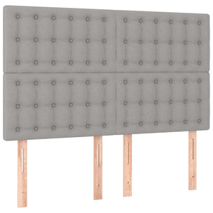 vidaXL LED Headboard Light Gray 144x5x118/128 cm Fabric