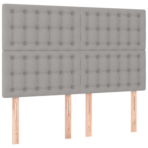vidaXL LED Headboard Light Gray 144x5x118/128 cm Fabric