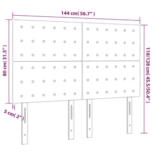 vidaXL LED Headboard Blue 144x5x118/128 cm Fabric