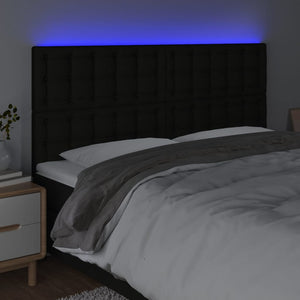 vidaXL LED Headboard Black 180x5x118/128 cm Fabric
