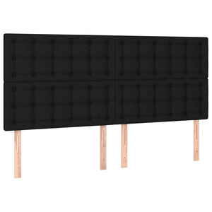vidaXL LED Headboard Black 180x5x118/128 cm Fabric