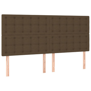 vidaXL LED Headboard Dark Brown 180x5x118/128 cm Fabric